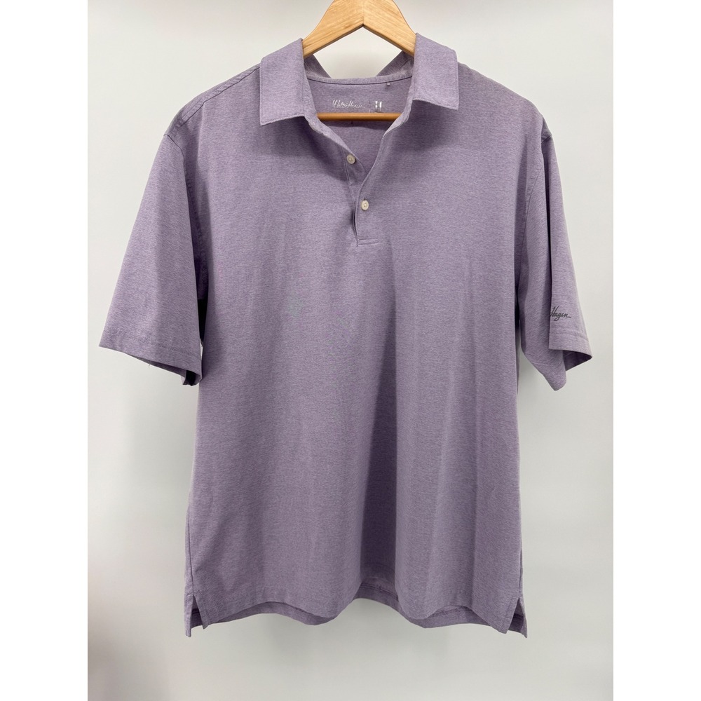 Walter Hagen Eleven Golf Polo Shirt Mens Large Purple Heather 11 Performance